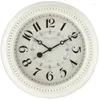 Horloges murales 15,5" ronde antique blanc français pays horloge traditionnelle avec des chiffres arabes