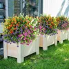 Fleurs décoratives Maison Jardin Fleur Décoration Artificielle Simulation Bouquet En Plein Air Fête De Mariage Pots Suspendus Porche Fenêtre