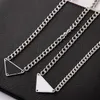 Black White 4color Triangle Letter Necklaces Designer Luxury Brand Statement Jewelry Titanium Steel Pendant Necklace Chain Men Women Unisex Gift