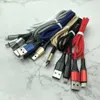 1M 2M 3M NYLON CABLES CABLES MULTI TYPE C MICRO USB Cable 3A سلك شحن سريع لـ Samsung XIAOMI HUAWEI