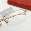 Nouvelle vente claire petite lentille 18k cadres plaqué or ultra-léger carré demi-monture lunettes optiques hommes affaires style lunettes modèle 0071O