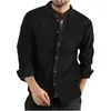 Camisas casuais masculinas outono inverno camisa manga longa lapela masculino veludo overshirt 2023 preto verde roupas masculinas lazer