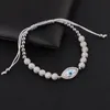 Strang Hochwertiges Design Mode CZ Pave Ball Shell Eye Charm Edelstahl Perlen Luxus Armband Männer Frauen Perlenstränge