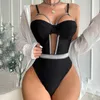 Soutien-gorge Ensembles Femmes Sexy Cosplay Costume Mignon Lingerie Ensemble Dentelle Strappy Camis Et Panty Mesh Catsuit Combinaison Femme Érotique