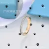 Ringen Sieraden t Lock Diamond Ingelegde Ring Dames met 18k Rose Gold Plating Wit Koper Stijlvol Veelzijdig Kleurscheiding