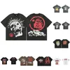 2023 Hellstar T-shirt Mens e Womens Designer Manga Curta Marca de Moda Tee High Street Carta Impressão Hip Hop Camisetas