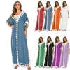 Roupas étnicas muçulmanas marmocas kaftan abaya vestido mulheres manga curta ramadã islâmico clohing manto solto jilbab maxi party vestido caftan