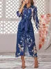 Casual Dresses for Women 2023 Paisley Print Tie Front Ruched Shirt Dress Vestido Maxi Daily Robe Femme frete GRATIS