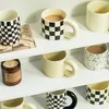 Tumblers Kore tarzı seramik kupa kahve fincanı ev ofisinde çay bardağı İskandinav içecekware japonya 230424