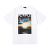 Paars mannen T-shirts Hip Hop Streetwear Katoen Merk Brief Bloemenprint Oversized T-shrit voor Mannen Vrouwen tops Tees 791