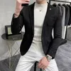 Costumes pour hommes veste polaire costume manteau Blazer affaires loisirs coupe ajustée marque de mode de haute qualité bouton unique