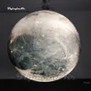 Amazing Large Hanging Inflatable Pluto Balloon Solar System Planet Ball Big Sphere With LED Light For Venue Ceiling Decoration