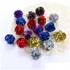 Juguetes para gatos Juguetes para gatos 20 unids / set Diversión Mylar Crinkle Ball Juguete Interactivo Colorf Anillo de sonido Papel Gatito Jugando Bolas Productos para mascotas Drop Deli Dhuw9