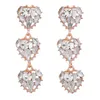 Dingle örhängen 3Colors Rhinestone Heart Charms för kvinnor Fashion Jewelry Maxi Girls 'Colletion Accessories