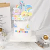 Forniture festive Happy Birthday Cake Toppers Astronave Orso Baby Shower Decorazioni Cupcake Topper Boy Girls Accessori da forno Toolsl Regali