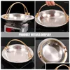 Pans Japanese Sukiyaki Metal Cooking Pot Soup Wok Household Stainless Steel Frying Drop Delivery Home Garden Kitchen Dining Bar Cookwa Dhlfw