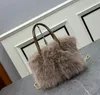 24C autumn winter wool new tow bag super luxury lady tote top quality Fur bag bling bling chain shoulder bag Princess trendy fashion hand bags crossbody bags wallets