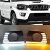 2 PCS CAR DRL para Mahindra Scorpio 2019 2020 2021 2022 Luces diurnas de la luz del día 12 V Lámpara antiniebla del día con señal de giro