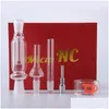 Rökande rör DHS 10mm Joint Mini Nector Collectors Kit Oil Rigs Collector Set Small Glass Water Dab St med Black Box NC01 Drop Del DHQBC