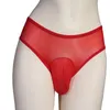 Cuecas masculinas sexy transparente briefs ultra-fino puro óleo brilhante roupa interior grande bolsa u convexo boxer super elasticidade shorts