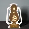 Andra evenemangsfestleveranser Ramadan Festival LED TRÄ PRÄNNA LAMP EID MUBARAK OLJE POT LANTERN Crafts Islam Muslim Party Decor Happy Eid Al-Adha Gifts 230425