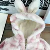 Diseñador de moda de lujo M bebé niña abrigo de piel artificial invierno chaqueta de Navidad de manga larga para niños abrigo de nieve cálido para niños