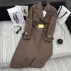 Gabardina de diseñador para mujer, chaqueta cortavientos con letras Bal, abrigo clásico con cinturón holgado, gabardina larga informal para mujer
