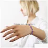 Bangle Reiki Healing Energy Stone Strand Armband Lapis Tigers Eye Rose Quartz Fluorite Mes Card Irregar Pärled Elastic Bangle Drop de DH9LV