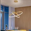 Pendant Lamps Lights Led Lamp Modern Hanglamp Aluminum Remote Control Dimming Hanging Lighting Fixture Living Room Kitchen Restaurant