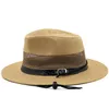 Basker halm västerländsk cowboy hatt handgjorda stranden kände sunhats sommar mössa för man kvinna curling grim solskydd unisex hattar