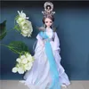 Dolls 30cm BJD Chinese Ancient Doll Hanfu Clothes Headdress Fairy Princess Trailing Skirt Drama Toys for Girls 231124