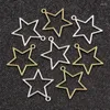 Charms 20PCS 27X29mm 2 Color Wholesale Metal Alloy Hollow Pentagram Star Pendant For Jewelry Making DIY Handmade Craft