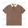 xinxinbuy T-shirt da uomo firmata 23ss Paris Jacquard lettera tessuto cotone manica corta donna nero marrone blu kaki XS-2XL