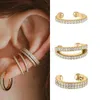 Ear Cuff Crmya Luxury Gold Silver Filled Clip Earring for Women Full CZ Zircon Big Circle Men's Ear Cuff Smyckesklipp på örat grossist ZLN231125