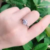 Anéis de casamento Anillos Yuzuk 1 quilate Zircônia seis garra conjunto anel de pedra preciosa para mulheres moda jóias senhoras dedo tamanho aberto