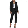 Dames tweedelige broek dames passen formeel zakelijk werkkleding 2-delige set set single button blazer riem bijgesneden