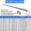 Waterdichte LED -buisverlichting T8 2ft 3ft 4ft 5ft 6ft 8ft V -vormige dubbele rij damp strak Proof Led -armatuur voor buiten- en koelere verlichting voor koelkast