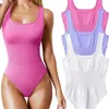 Sexy U-neck Sleeveless Tight Jumpsuits 3XL Bodysuit Tank Top Yoga Pants Activewear For Women Sport Fitness Workout Clothing