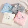 Blankets Swaddling Solid Color Cartoon Coral Fleece Super Soft 80 80cm Baby Hooded Bath Towel Bathrobe Swaddle 231124