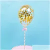 Feestdecoratie 5 stks/10 stks 5 inch Mini Confetti Latex Ballonnen Met St Voor Verjaardag Bruiloft Taart Topper Decoraties Bady Douche Dhxpg