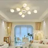 Lustres Pendentif Lumières Moderne Salon Lustre Simple Style Pastoral Chambre Étude Plafond Belle Fleur Salle À Manger Intérieur Lampes