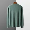 Pulls pour hommes automne et hiver pull en laine col rond mince tricot base de couleur unie avec cachemire haut de gamme pour hommes