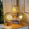 Andra evenemangsfestleveranser Ramadan LED Light Eid Mubarak Decoration Iron Art Moon Star for Home Ramadan Kareem Islamic Muslim Festival Party Supplies 230425