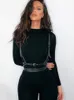 Damen Jumpsuits Strampler Einfarbig Schwarz/Grau Langarm Ski Elastisch Hohes Profil Mode Fitness und Sportbekleidung Ultradünn 230425