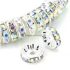 حبة قبعات Tsunshine 100pcs Rondelle Spacer Crystal Charms Beads Sier Plated Czech Rhinestone Loose for Jewelry Making DIY Dhnpm