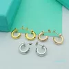 Boucle d'oreille cercle demi-surface lisse boucles d'oreilles designer mode couple de bijoux en acier inoxydable Valentines