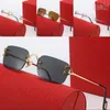 Zonneglazen Mannen Rimless Designer Zonnebril Luxe multi -sty's Dames Elegante moderne Gafas de Sol Unisex Fashion Sunglasses Reflecterende lenzen AAAAA PJ039 B23