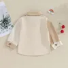 Giubbotti 6M-3Y Bambino Neonato Bambina Abbottonatura Top Cappotto di colore a contrasto Camicia a maniche lunghe Tasca Giacca Primavera Abbigliamento estivo per bambini