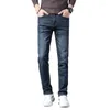 Jeans da uomo Primavera Autunno 2023 Pantaloni da uomo elasticizzati in denim di cotone moda uomo grigio sfilacciato stile classico Pantaloni da uomo di marca