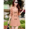 Trench femme manteaux femmes veste double boutonnage femme décontracté angleterre coupe-vent plissé vêtements d'extérieur grande taille Streetwear